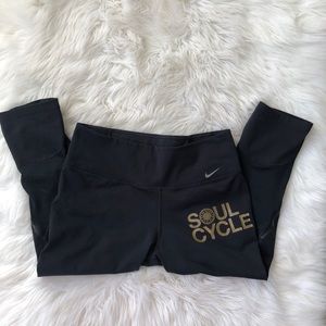 SoulCycle/Nike logo crop spandex leggings
